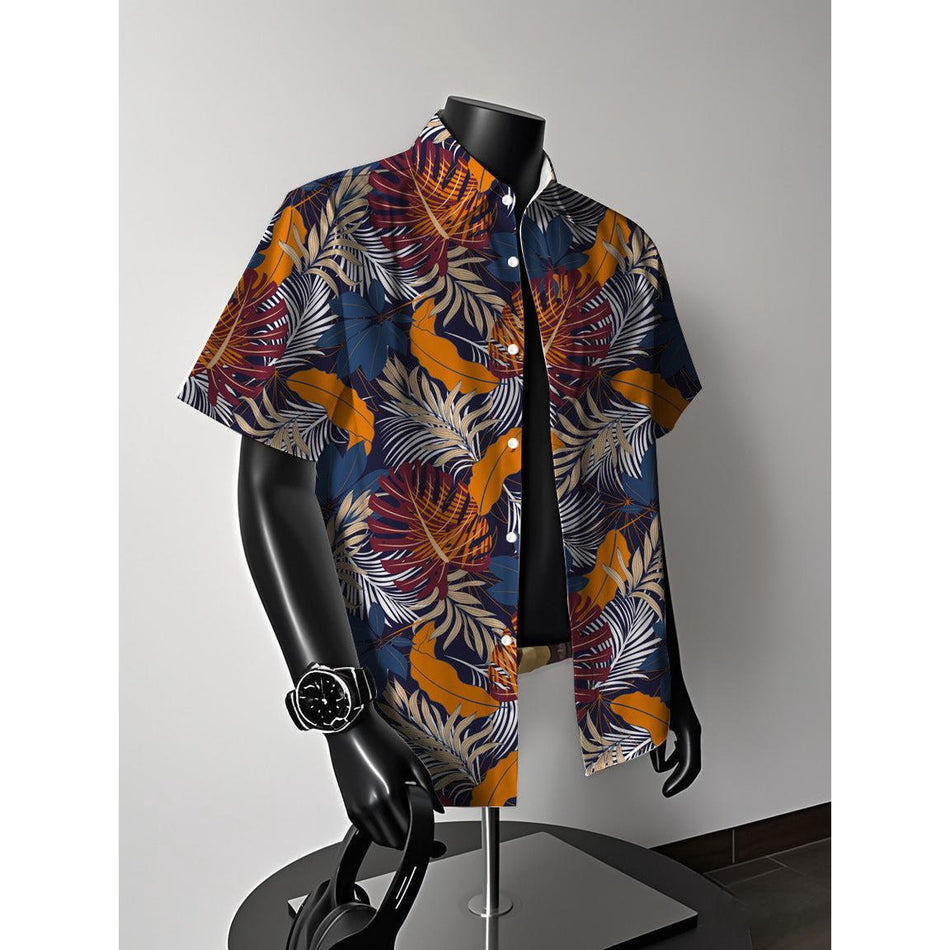 Men’s Hawaiian Floral Shirt – Summer Casual Trendy Beach