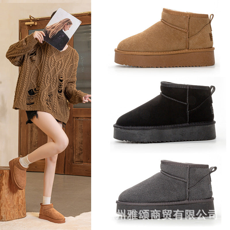 Women’s Fur-Lined Short Winter Snow Boots