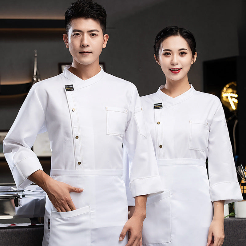 Men’s Long-Sleeve Chef Jacket – Autumn & Winter Restaurant