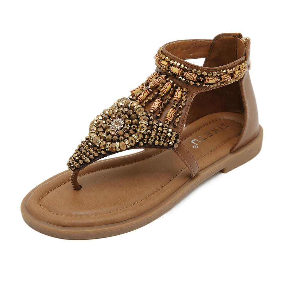 Ethnic Beaded Flip-Flops for Women – Trendy Beach Wear