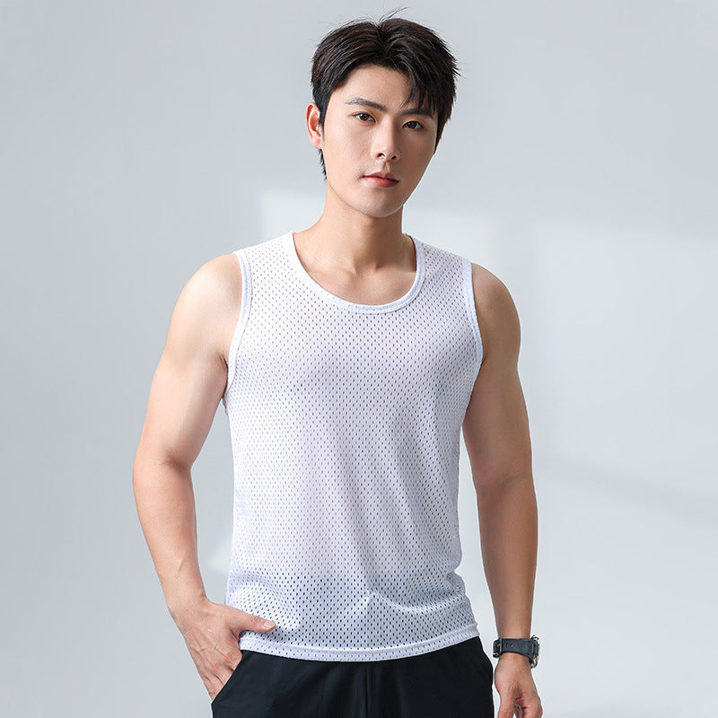 Men’s Ice Silk Mesh Slim Fit Breathable Summer Vest