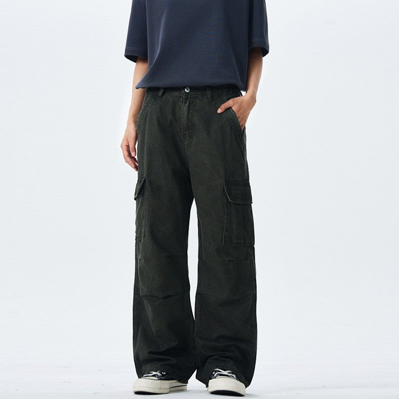 Vintage Washed Cargo Pants Men’s High Street Overalls