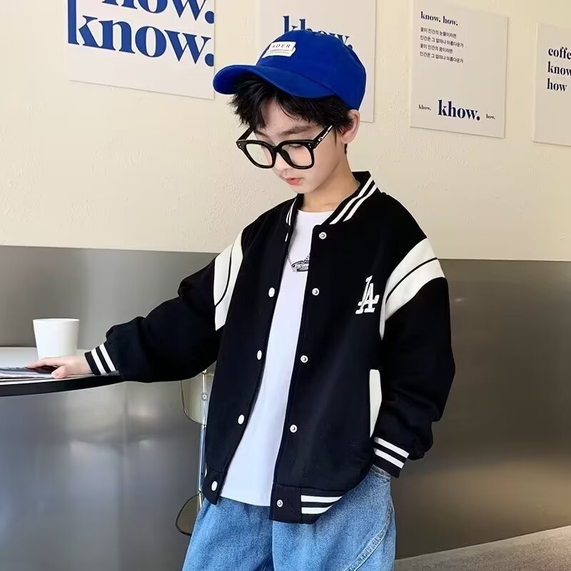 Boys’ Western-Style Baseball Jacket – Spring & Autumn