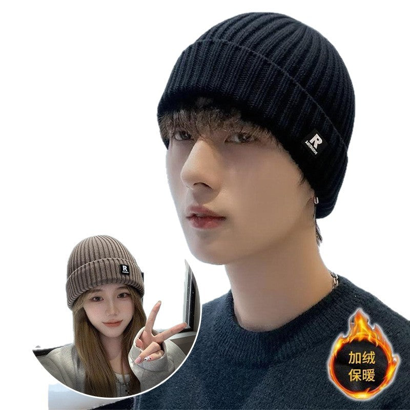 Men's Warm Wool Winter Hat Fleece-Lined Cold-Proof Earmuffs.
