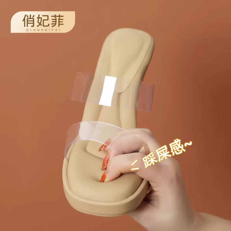 STOCK-Crystal Platform High Heels Waterproof Summer Sandals