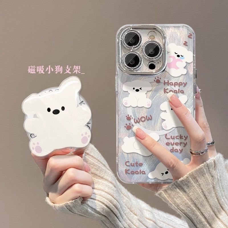 STOCK-Cute Animal Magnetic Case for iPhone 15/14/13/12