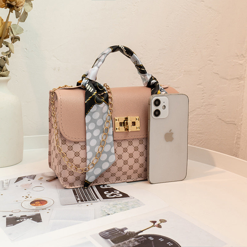 Printed Small Square Chain Crossbody Bag for Women 2023