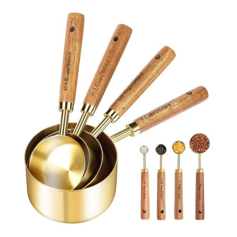 8-Piece Stainless Steel Measuring Spoon & Cup Set