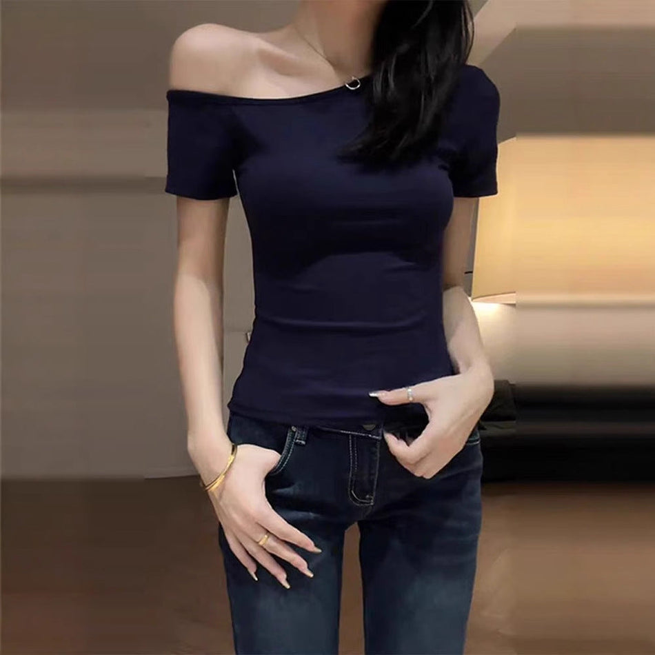 Slim Shoulder Base Tee – Sleek All-match Summer Top