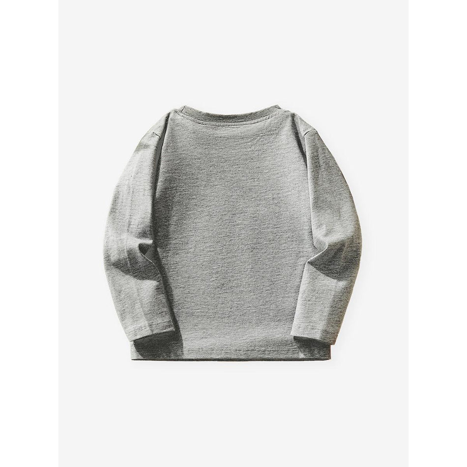 Cross-Border Boys Long-Sleeved T-Shirts Print Round Neck!