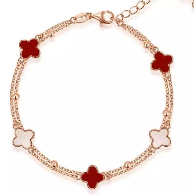 S925 Silver Four-Leaf Clover Bracelet Women’s Gift