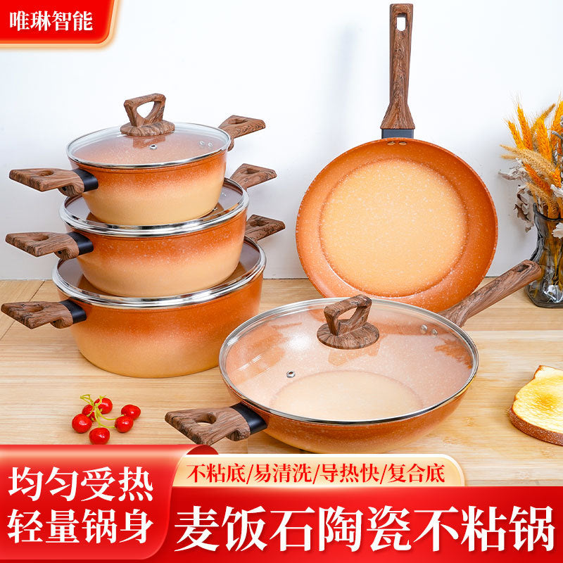 Maifan Stone Non-Stick Cookware Set – Fry Pan & Pot