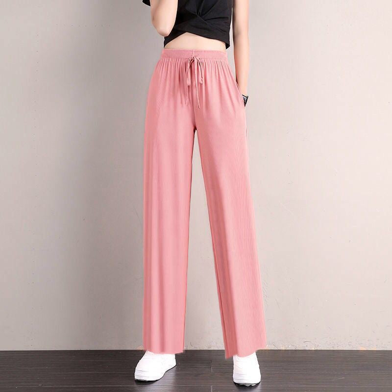 Special offer ice silk wide-leg pants women's summer thin