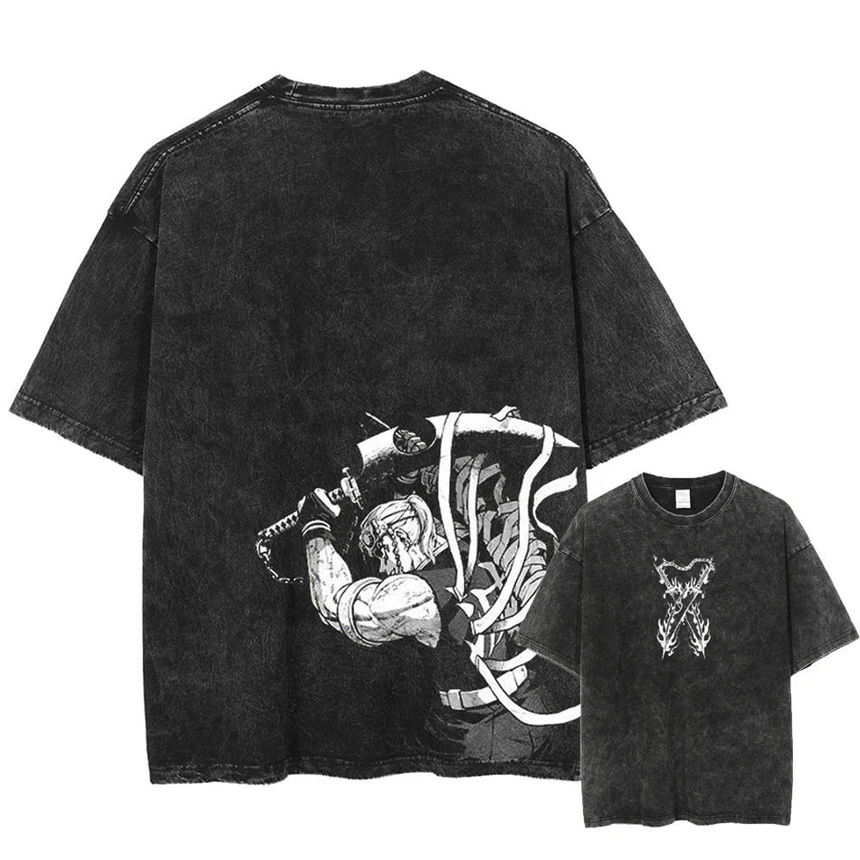 Y2K Harajuku Ghost Blade Anime Printed Short-Sleeve T-Shirt