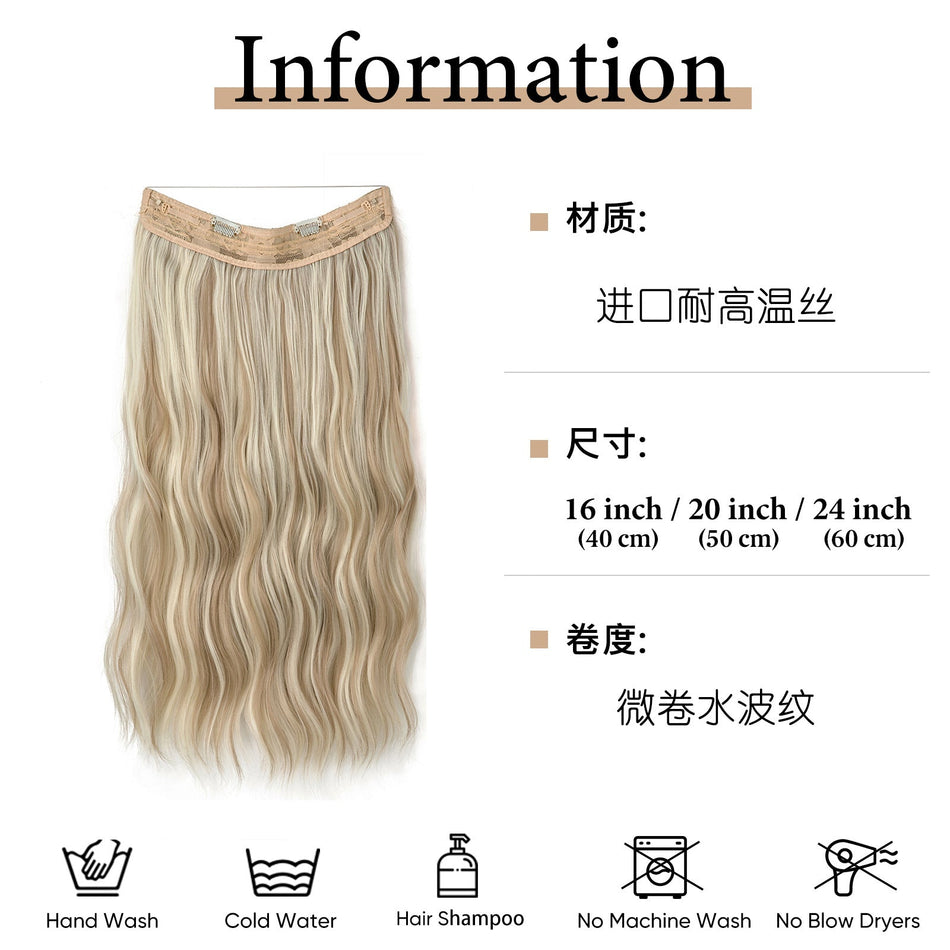 Clip-In Curly Hairpiece – Thick Synthetic Long U-Shaped Wig