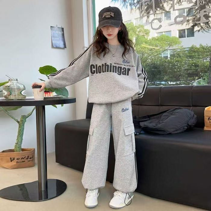 Girls Striped Overalls & Sweater Set – Casual Kids Fashion Nepal | Tudoholic