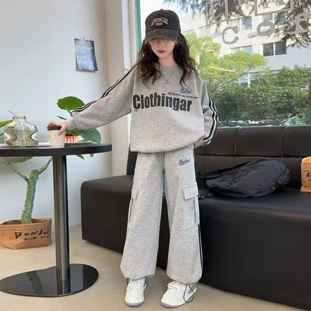 Girls Striped Overalls & Sweater Set – Casual Kids Fashion Nepal | Tudoholic