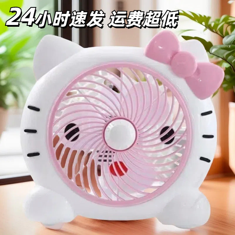 Cute Cartoon Mini Desk Fan for Students & Bedside Use
