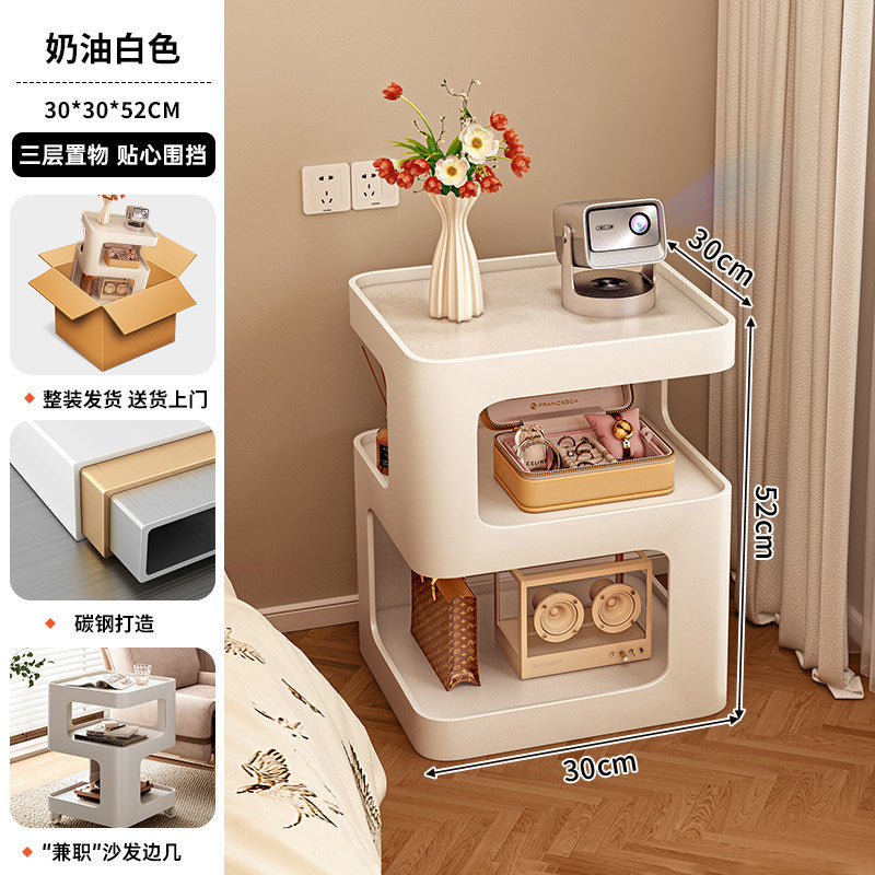 Modern Iron Bedside Table Sofa Side Storage Shelf