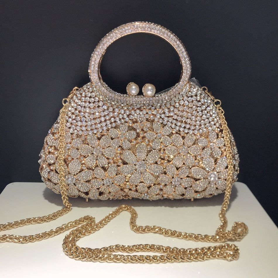 Daisy Diamond Clutch – Full Rhinestone Evening Bag