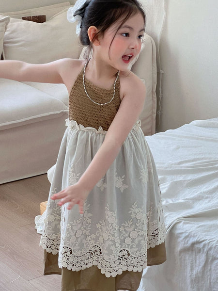 Girls Korean Suspender Lace Dress Summer 2026 – Summer Kids Fashion Nepal | Tudoholic