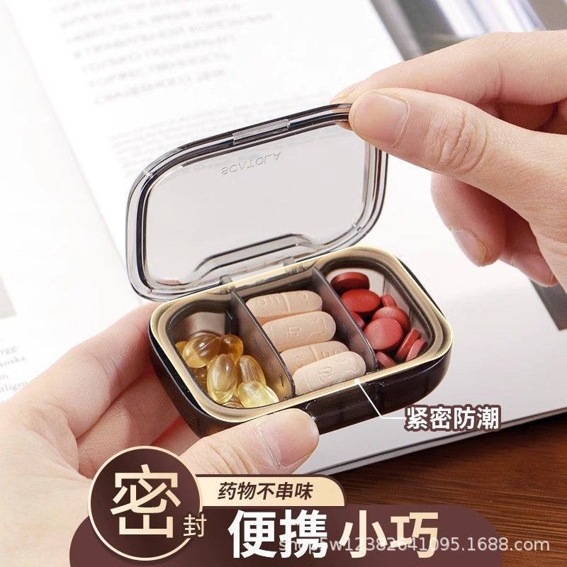 Portable Mini Medicine Box Three-Meal Pills Organizer