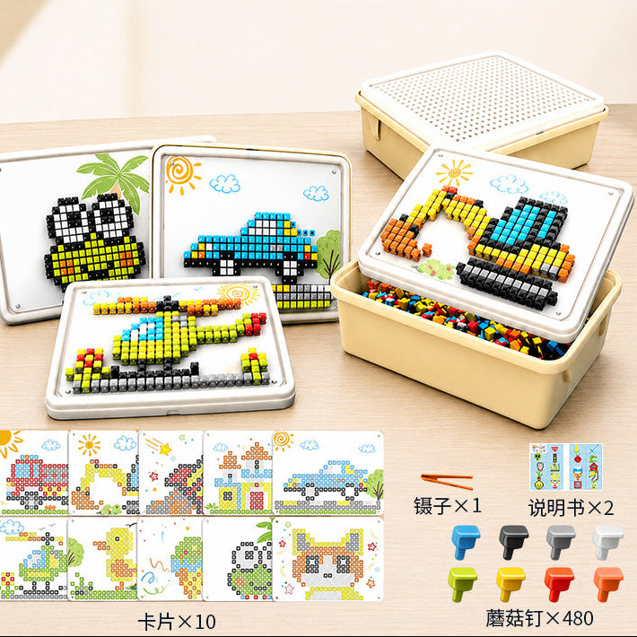 Large Particle 3D Mushroom Nail Puzzle Music Toy