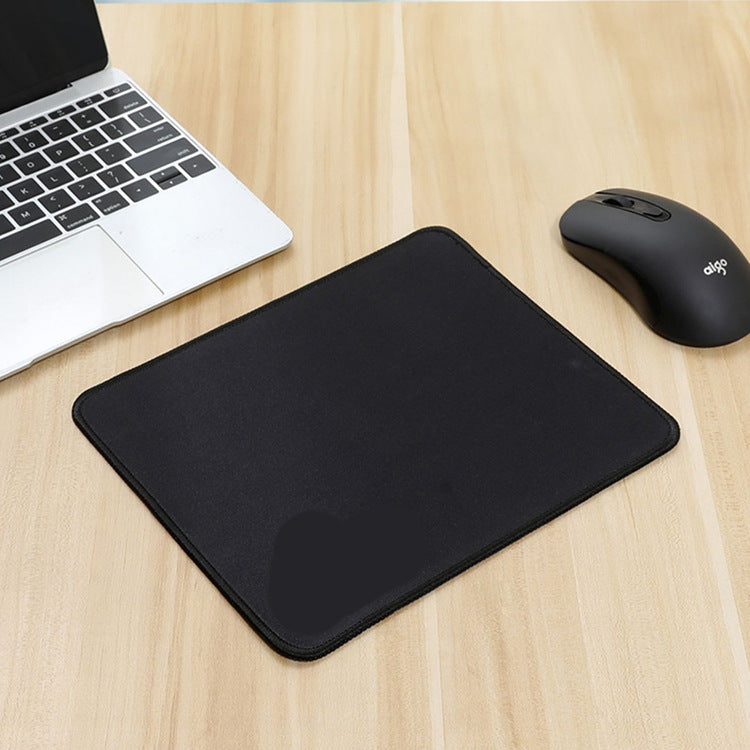 Black Gaming Mouse Pad with Non-Slip Base & Stitched Edges