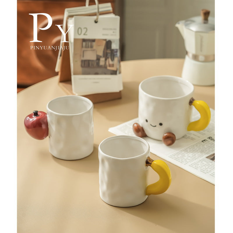 Hand-Painted Banana Doll Ceramic Coffee Mug