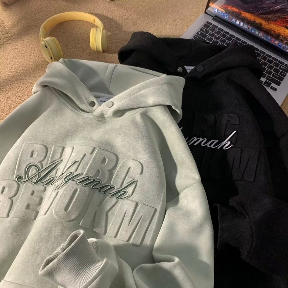 Men’s Heavyweight Suede Hooded Sweatshirt Autumn 2026