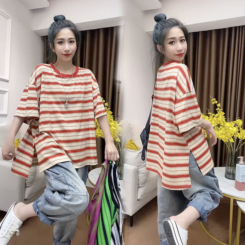 Large Size Cartoon Print Summer T-Shirt