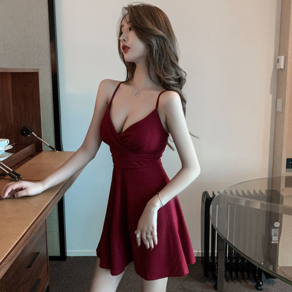 French Slim Tube Top Dress
