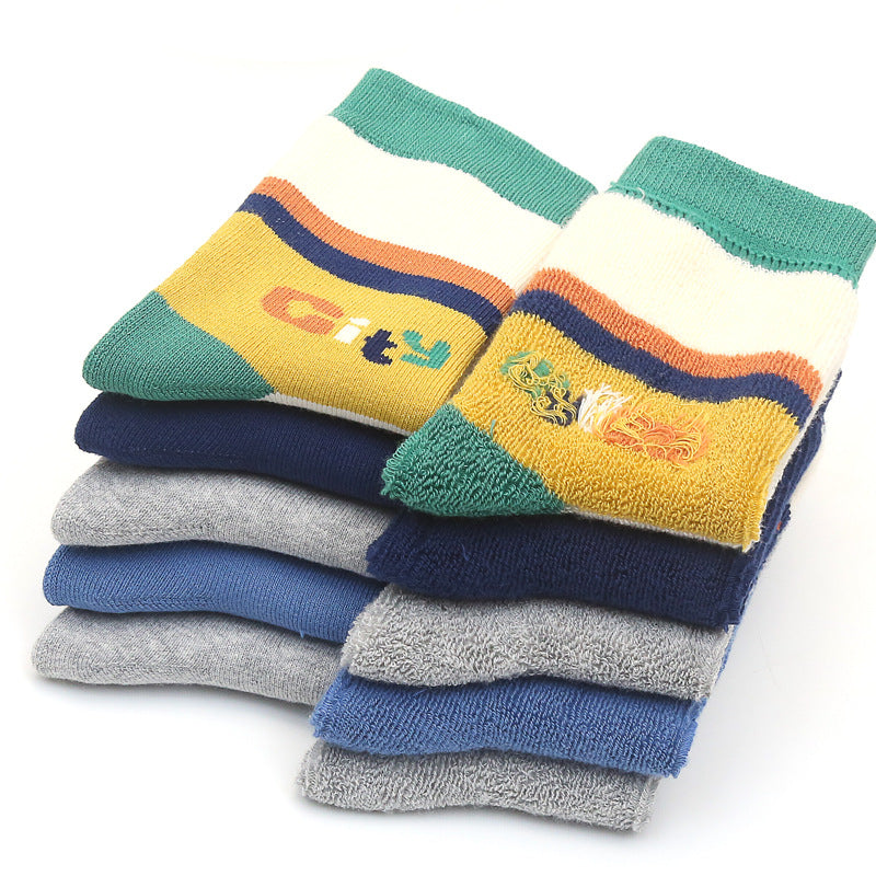 Girls’ Winter Cotton Socks – Warm Terry Mid-Calf 🧦(Pack of 10)