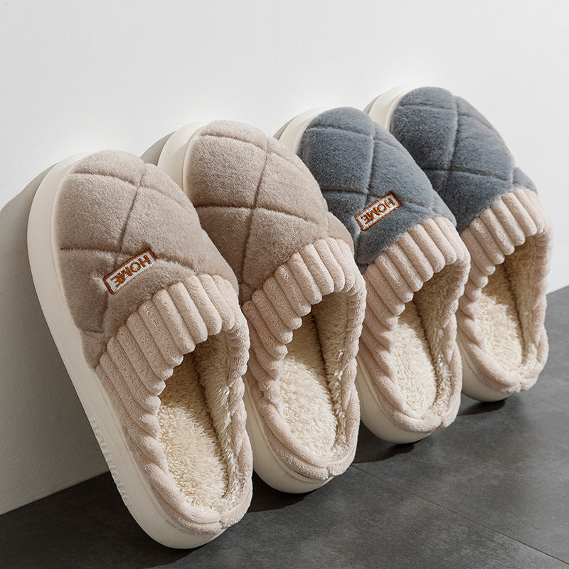 Men’s Winter Slippers – Warm Thick-Soled Indoor Couple Shoes