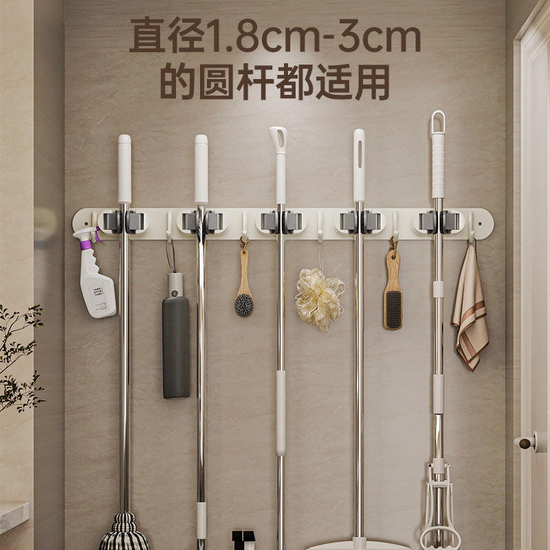 INSTOCK-Wall-Mounted Mop Clip – No Drill Broom Holder Hook