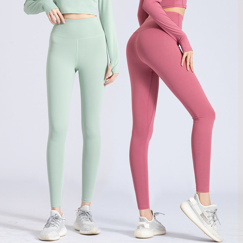 Elastic High Waist Peach Fit Yoga Pants – Tummy Control