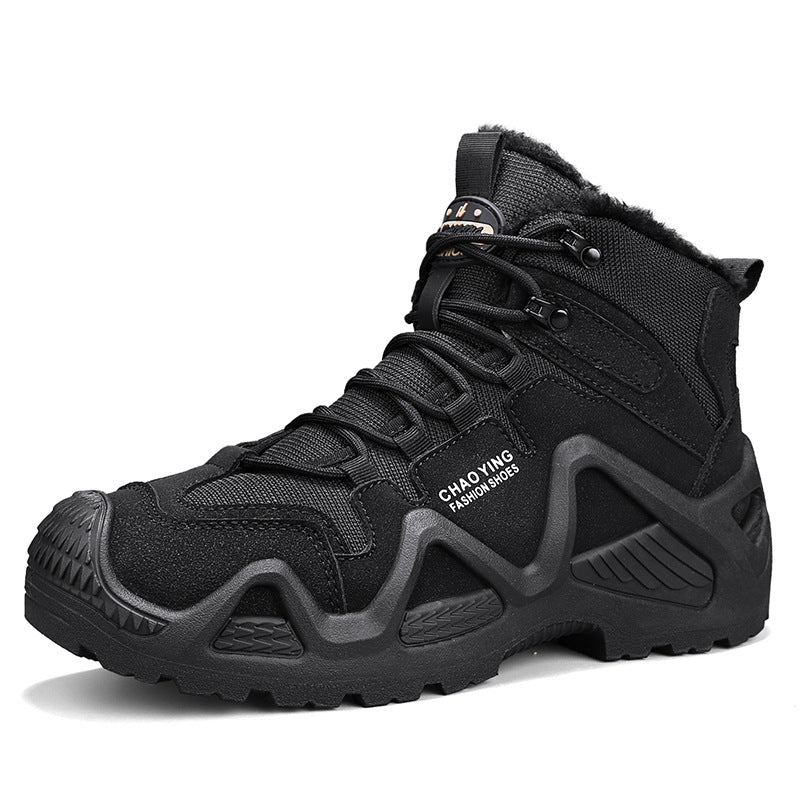 Men’s Plus-Size Fleece-Lined Winter Cotton Boots