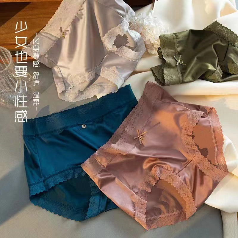 PACK OF - 6 Luxury Silk Satin Ice Silk Seamless Mid-Waist