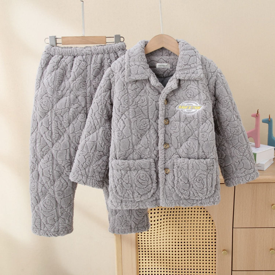 Extra Thick Cotton Kids Winter Pajama Set