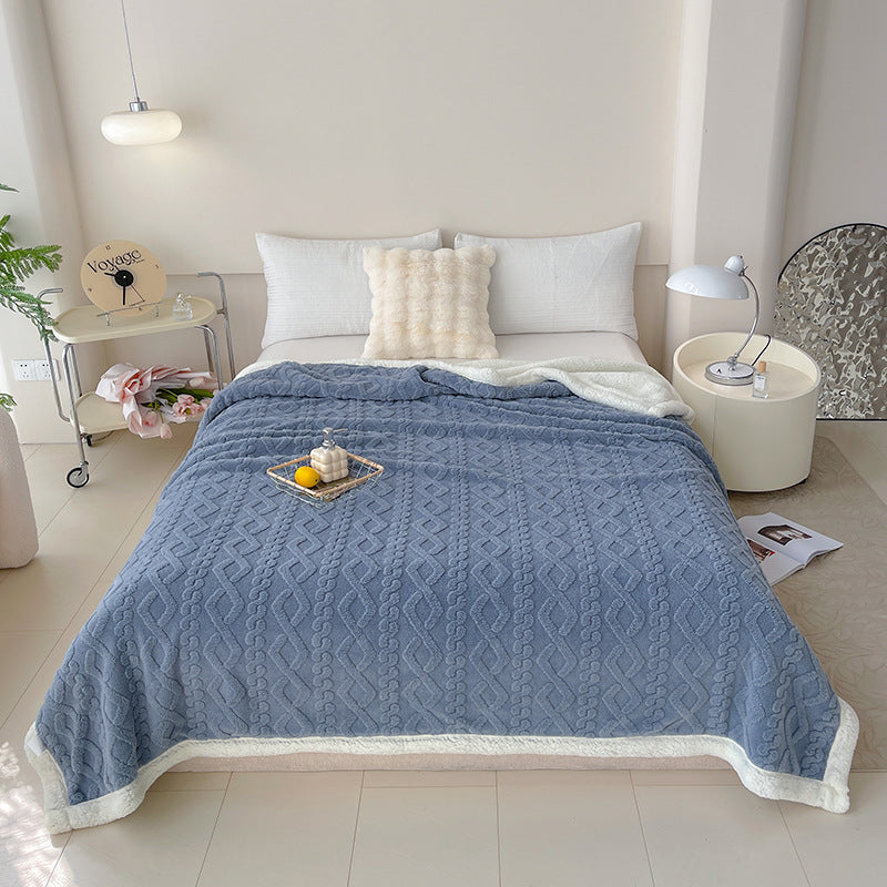 Rhombus Velvet Sofa Blanket – Soft & Decorative Throw