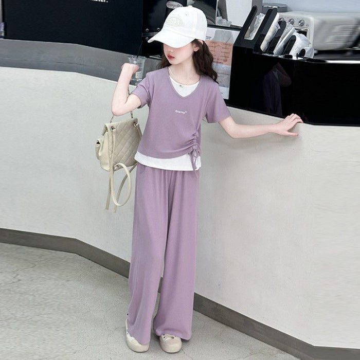 Girls Sports Two-Piece Wide-Leg Summer Set – Baby & Children's Outfits – Image 6