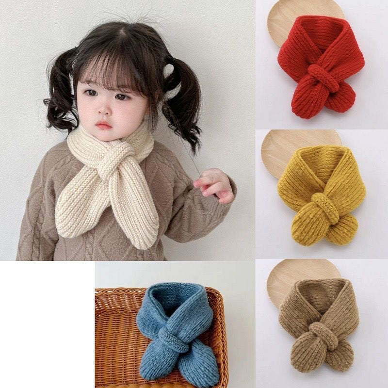 Kids Cross Neck Scarf Warm Winter Baby Scarf Hat Versatile