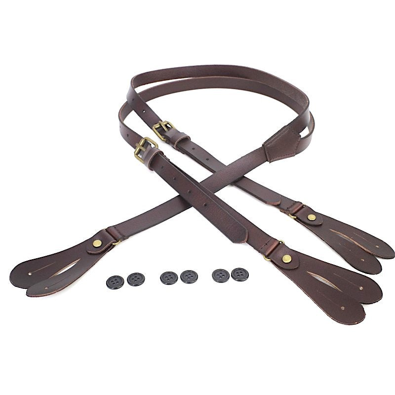 Wide Button Ear Strap – Men’s Cow Leather Fashion Strap