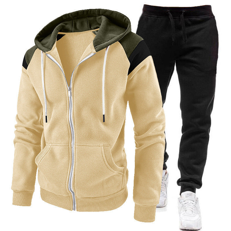 Men’s 2024 Zipper Hoodie Two-Piece Sportswear Set