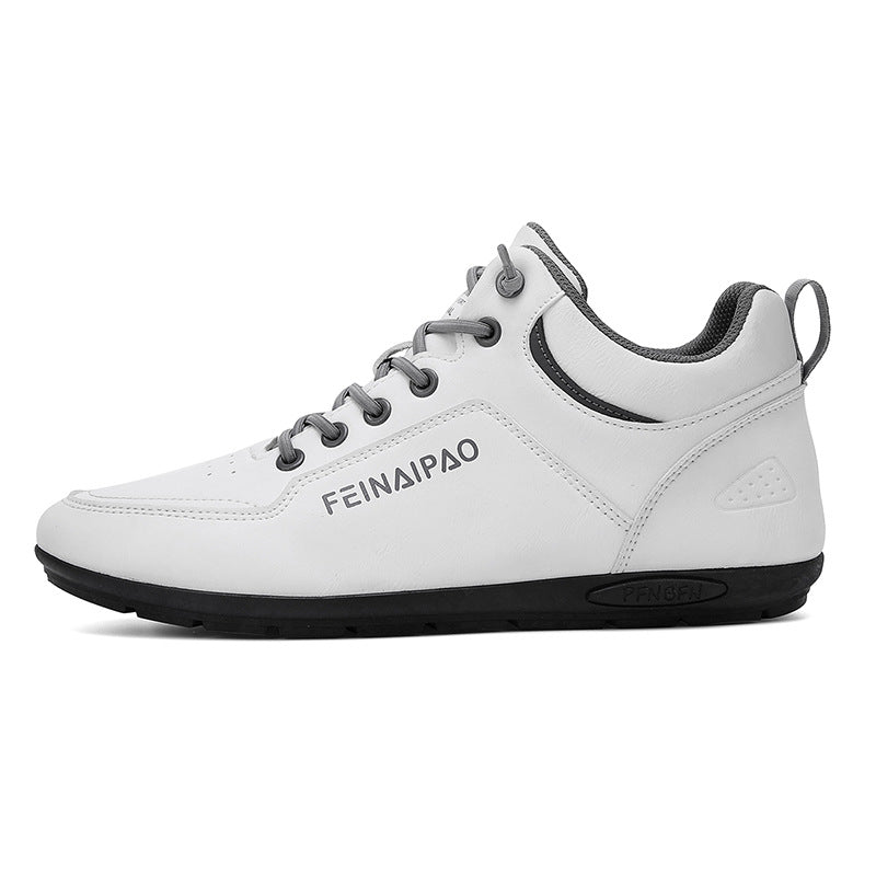 Men’s Mid-Top Slip-On Leather Casual Shoes