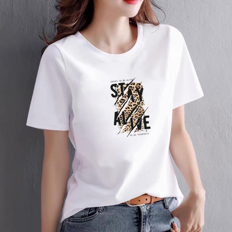 Women's Letter Print Modal Short Sleeve Casual T-Shirt