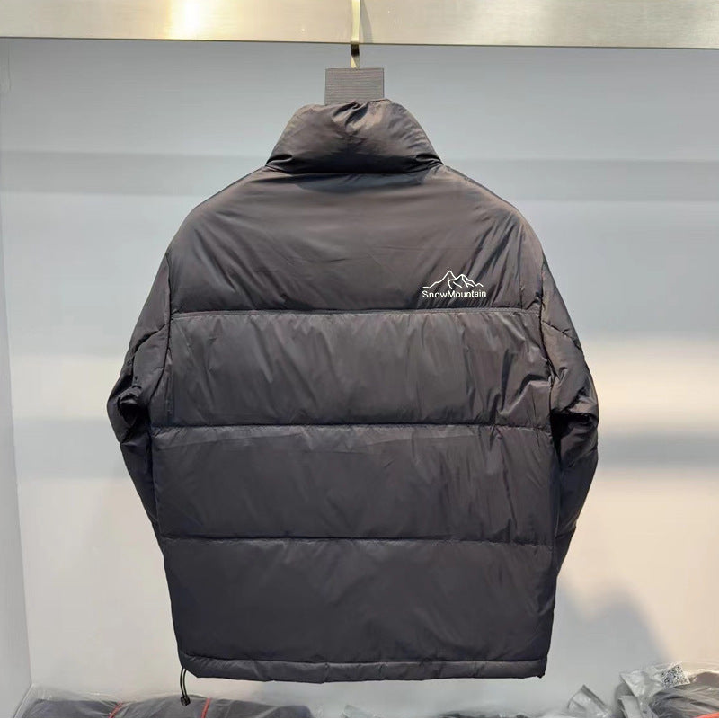 Men’s Black Puffer Jacket – Korean Style White Duck Down