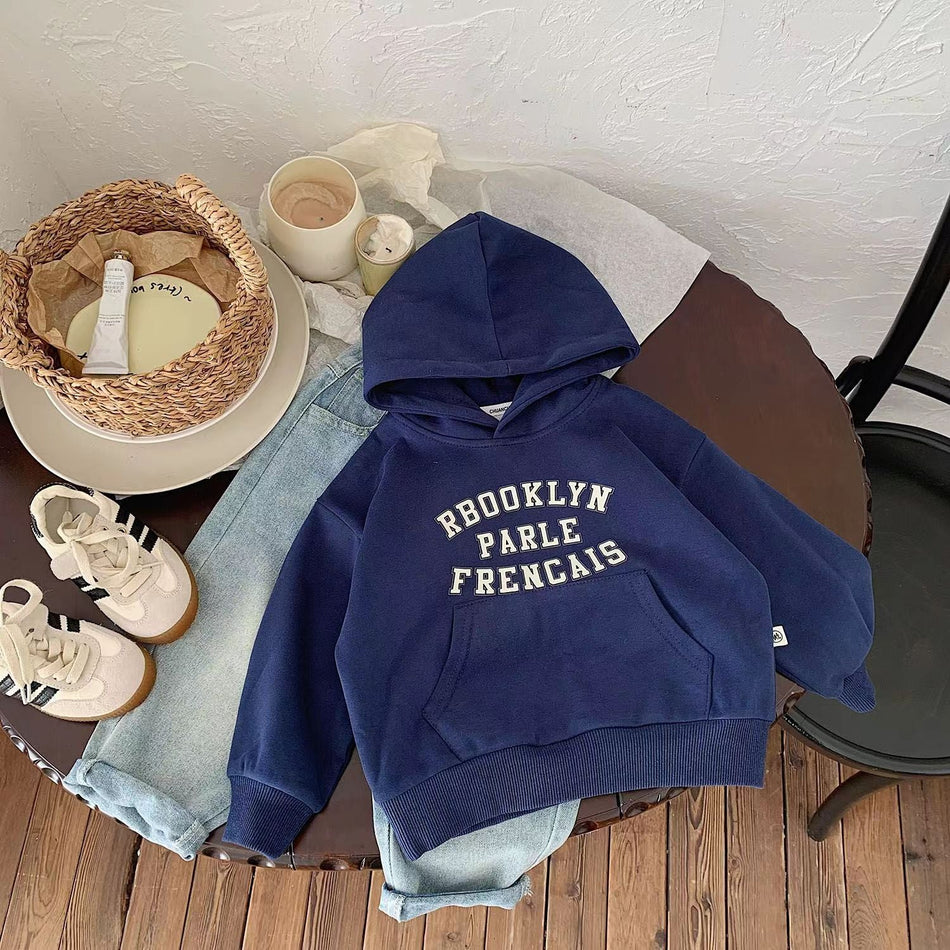 STOCK-Boys’ Korean Style Hoodie – Autumn Trendy Sweatshirt