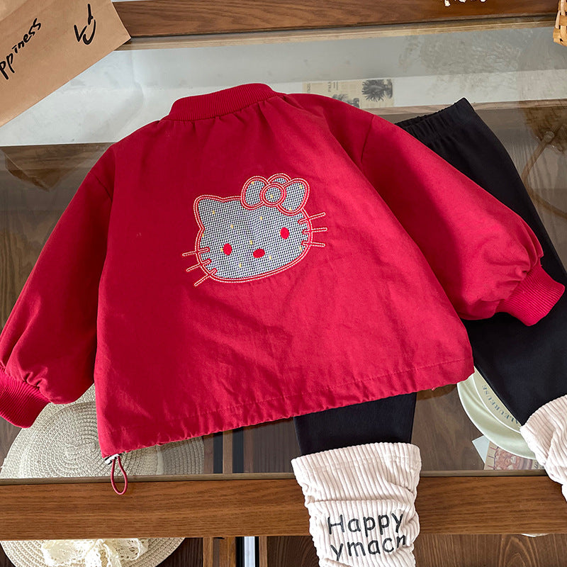 STOCK-Korean KT Cat Drawstring Jacket