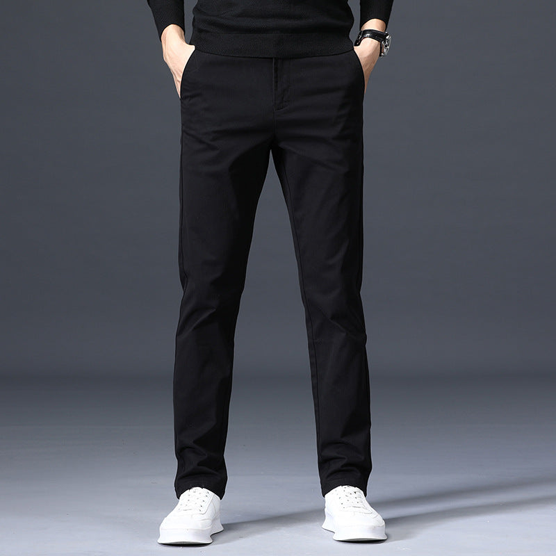 Men’s Summer Slim-Fit Black Stretch Casual Pants